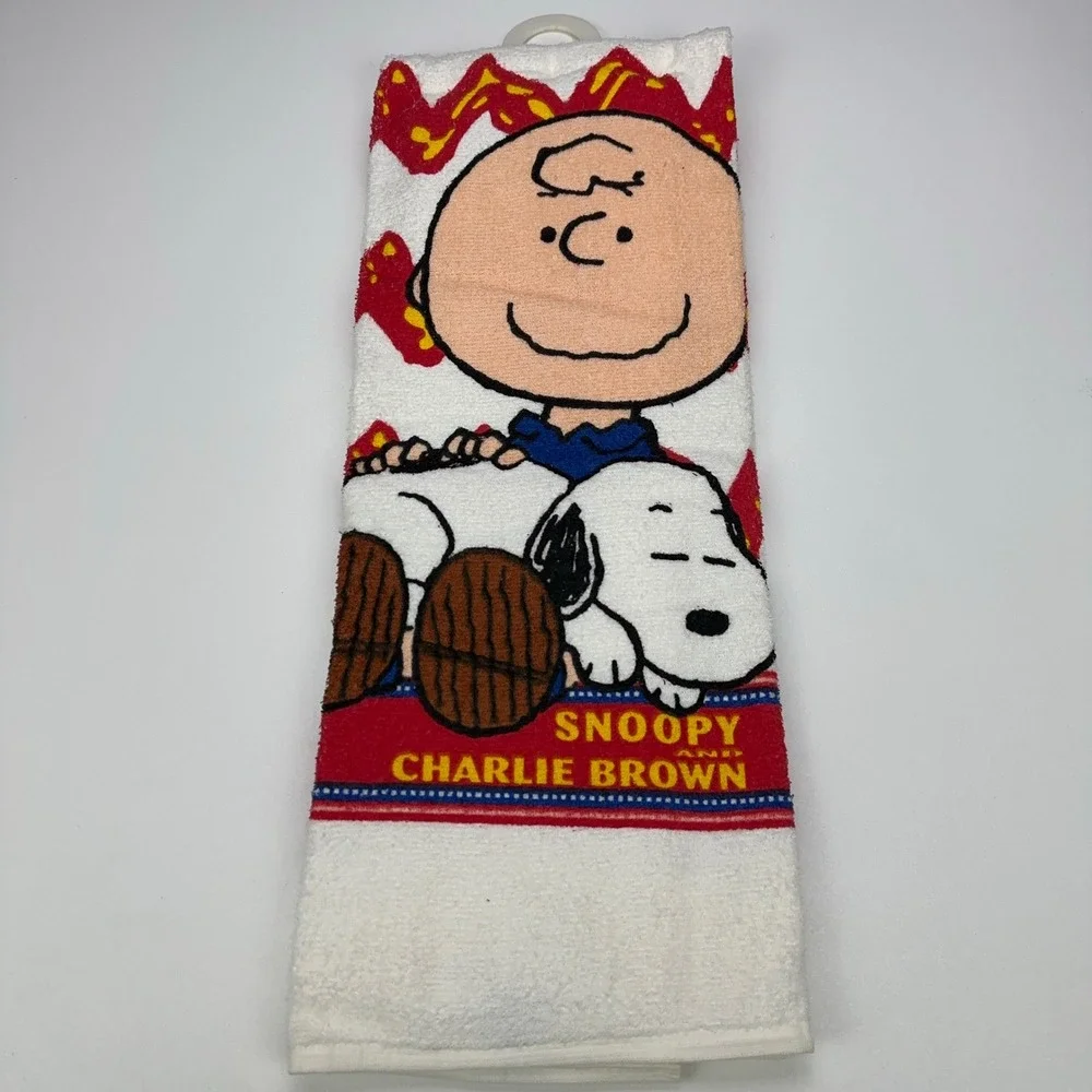 Peanuts Snoopy Charlie Brown 2pc Bath Towel Washcloth Set JCPenney White Aviator